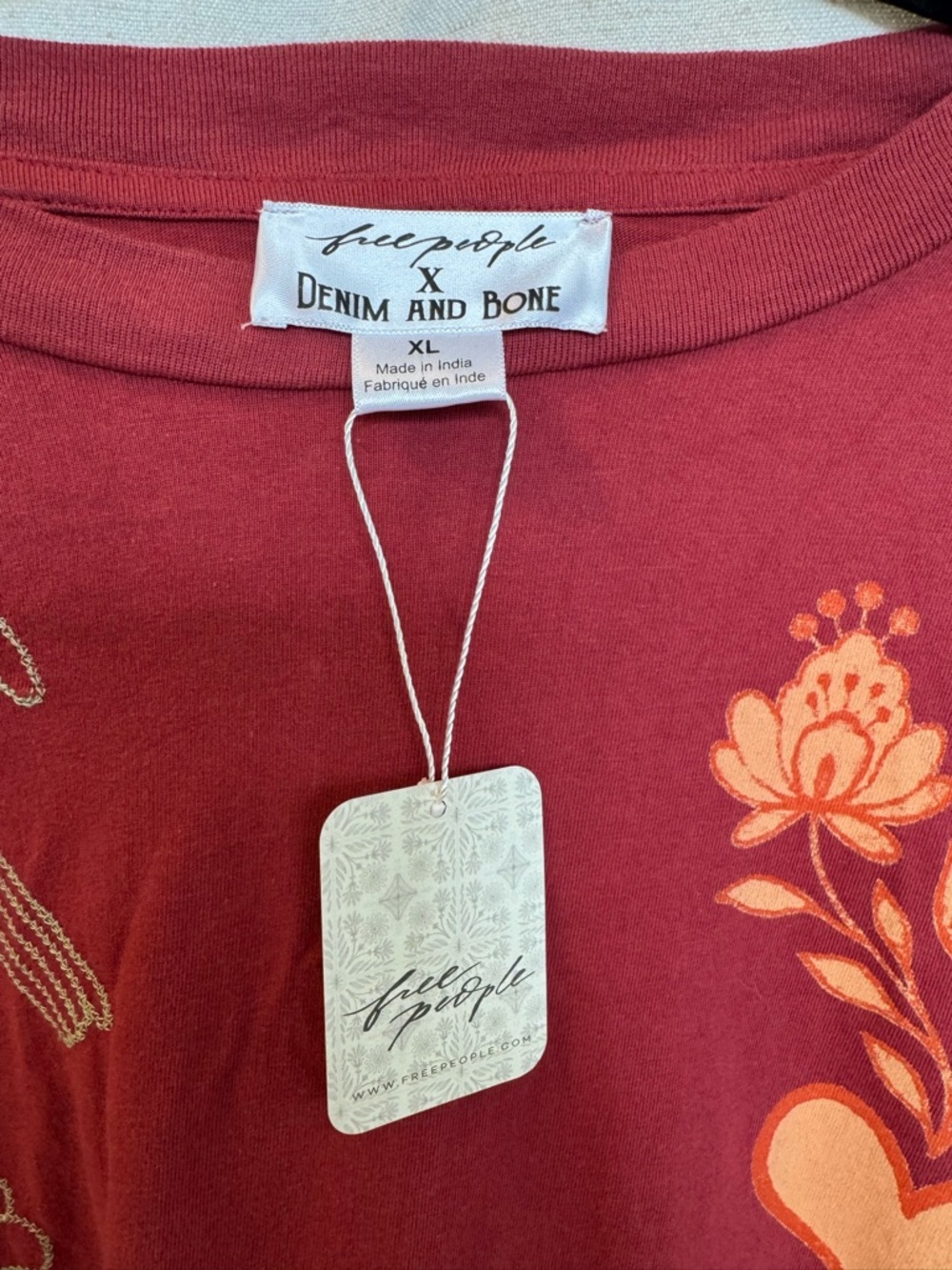 NWT Free People x Denim and Bone Tellingtales Tee XL - Picture 6 of 6